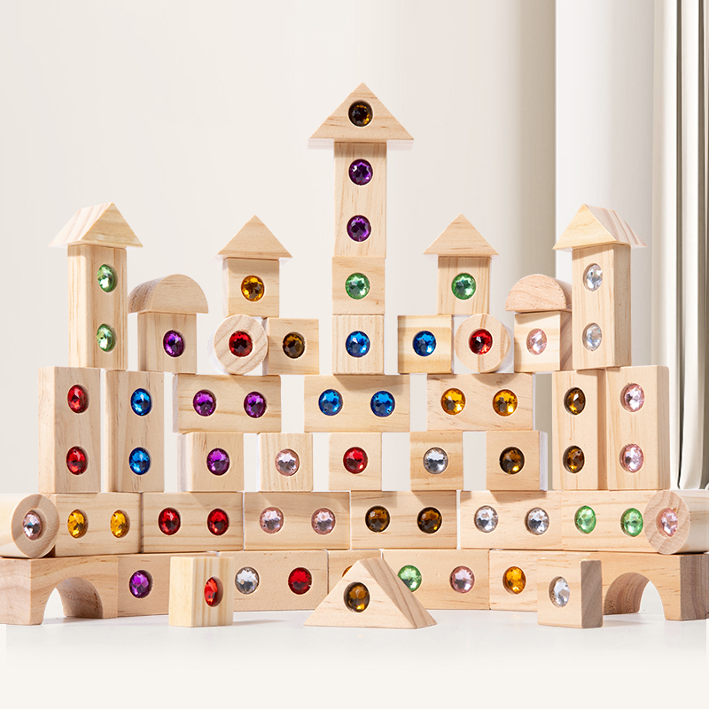 Wooden Blocks Stacking - Blocchi fai-da-te Giocattolo acrilico scintillante Bambini