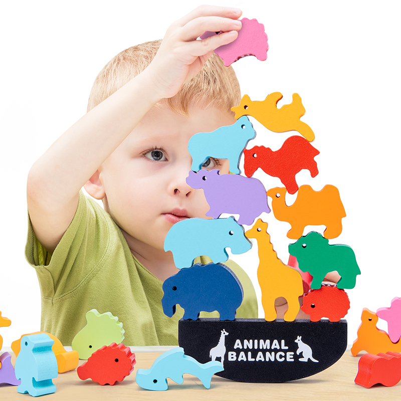 Wooden Blocks Stacking - Gioco Educativo Montessori in Legno per