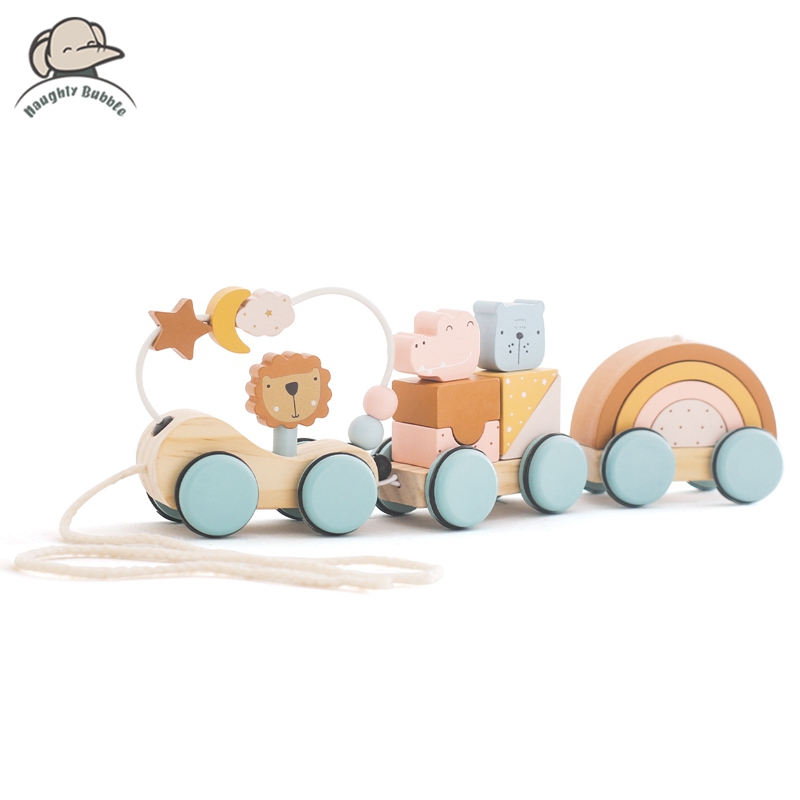 Wooden Blocks Stacking - Giocattoli Montessori in legno Animal Block