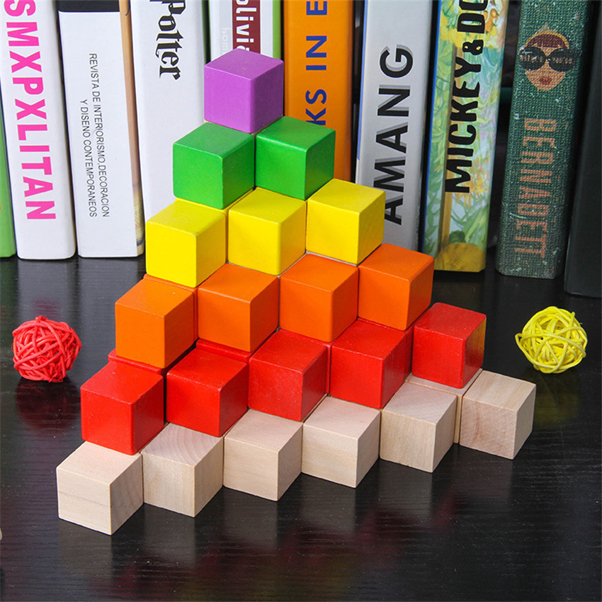 30 Pz/lotto 2X2CM In Legno Col - Wooden Blocks Stacking recensione e prezzo